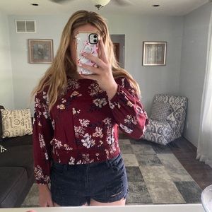 floral long sleeve blouse